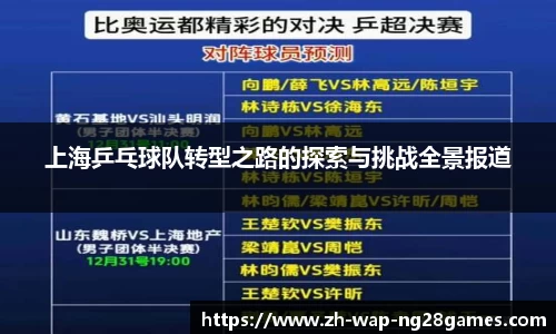 上海乒乓球队转型之路的探索与挑战全景报道