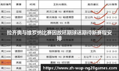 拉齐奥与维罗纳比赛因故延期球迷期待新赛程安排